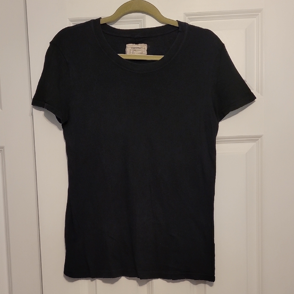 Current/Elliott Black Fitted Crew Neck Tee